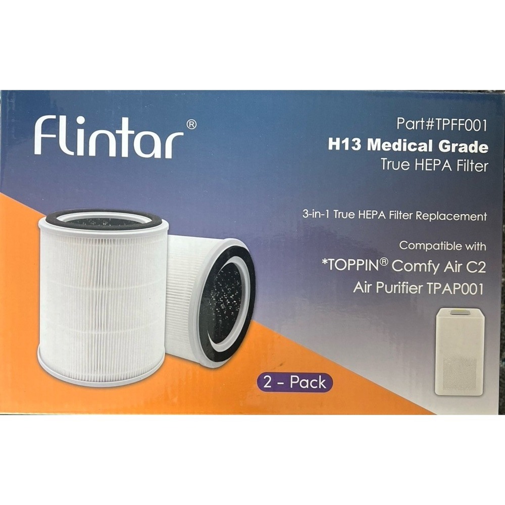 Flintar H13 Medical Grade True 3-in-1 True HEPA  Filter  Replacement 2-pack